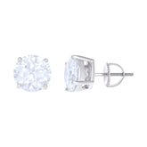 10 kt Gold Earrings 9 mm With Moissanite Ctw 6.00